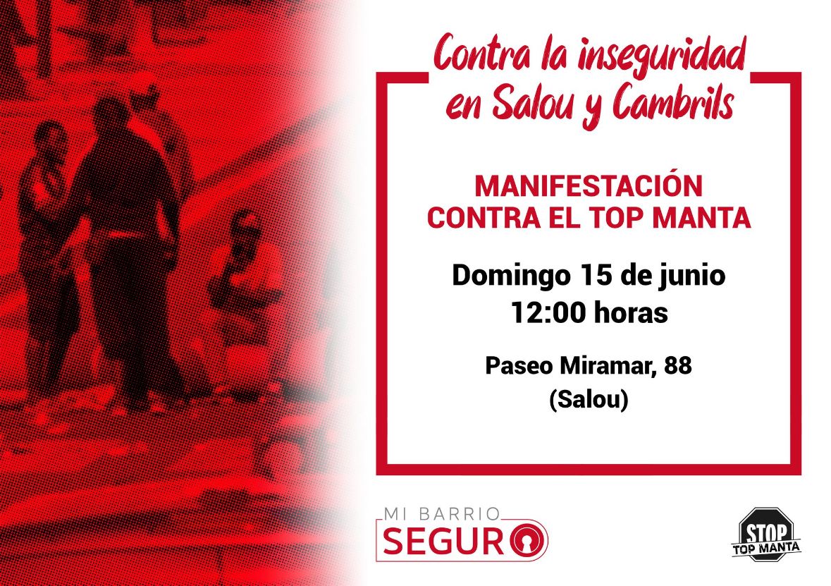Convocada una manifestación vecinal en Salou contra el Top Manta y la inseguridad